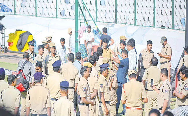 Police Protection Ahead Of IND vs NZ 1st ODI Match At Uppal Stadium - Sakshi