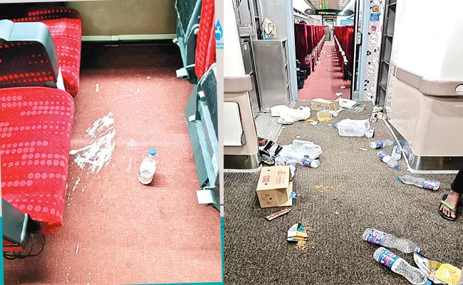 Passengers Make Dusty In Vande Bharat Express In Train Visakhapatnam - Sakshi