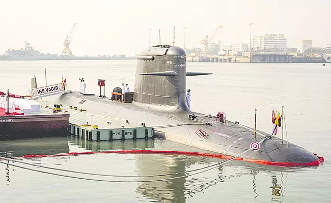 Indian Navy Commissions 5th Scorpene Submarine INS Vagir - Sakshi