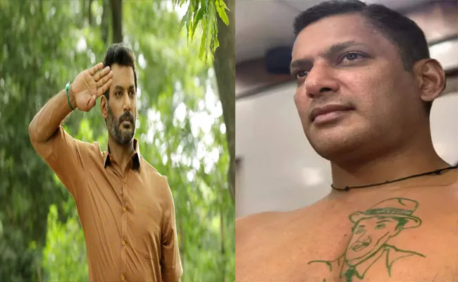 Kollywood Hero Vishal Made MGR Tattoo On His Chest Pic Goes Viral - Sakshi