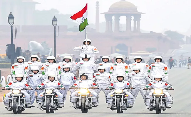 74th Republic Day: Women power in Republic Day parade - Sakshi