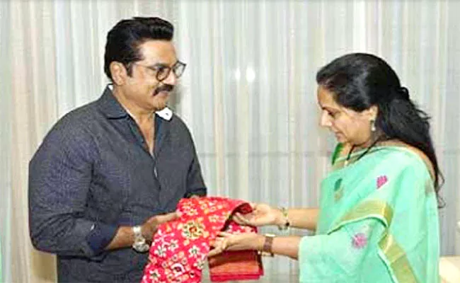 Actor Sarath Kumar Meeting With TRS MLC Kavitha - Sakshi