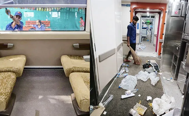 Viral Photo Shows Garbage Inside Vande Bharat Express - Sakshi