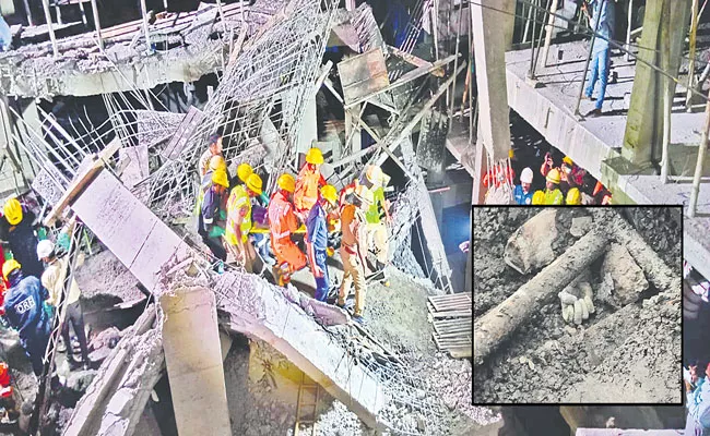 Two Workers Killed In Slab Collapse Of Illegal Construction In Hyderabad - Sakshi