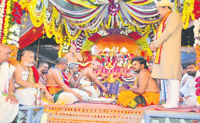 Antharvedi Temple Huge Devotees - Sakshi