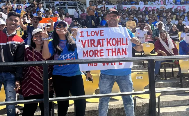 Kohli Fan Placard Viral I-love Virat Kohli More-Than My Wife IND vs AUS - Sakshi