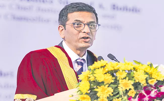 Indian Constitution gives the courage to speak: CJI Chandrachud - Sakshi