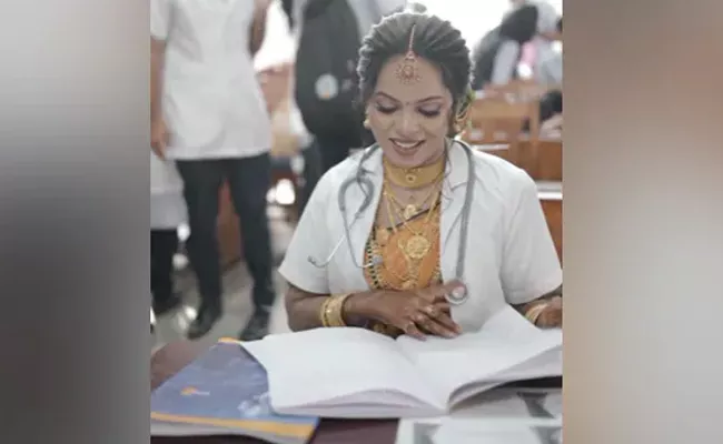 Kerala Bride Attends Practical Exam Wearing Wedding Saree - Sakshi