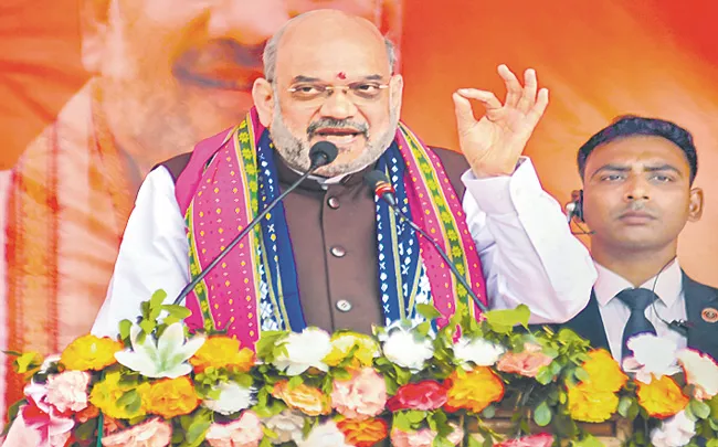 Only double-engine BJP govt can protect Tripura says Union home minister Amit Shah - Sakshi