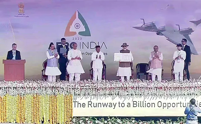 PM Narendra Modi Inaugurated Aero India 2023 - Sakshi