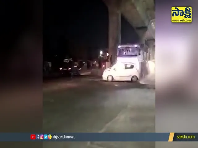 Drunk UP Man Drags Car With Container Truck Video Goes Viral