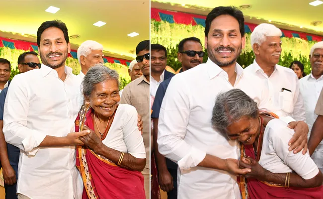 CM Jagan Meet Old Woman At Pulivendula And Pleasure Gesture - Sakshi