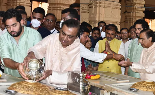 Mukesh Ambani Visits Somnath Temple Donates Huge Amount - Sakshi