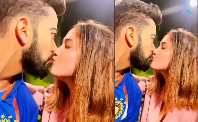 Crazy Fan Kissing Virat Kohli Idol In A Frantic Manner - Sakshi