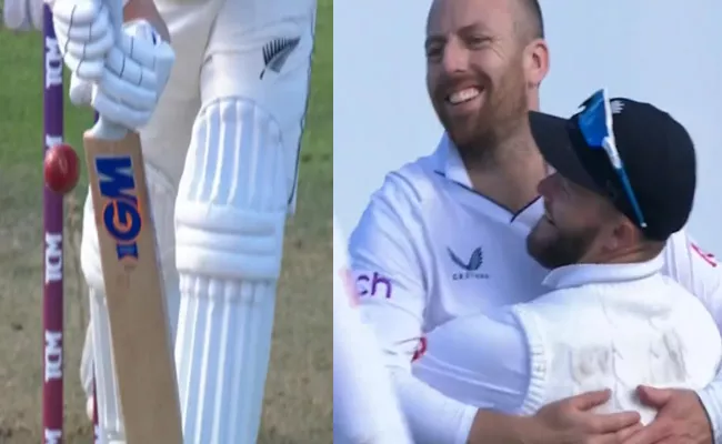 NZ Vs Eng 2nd Test: Jack Leach Dismiss Will Young Amazing Video Viral - Sakshi