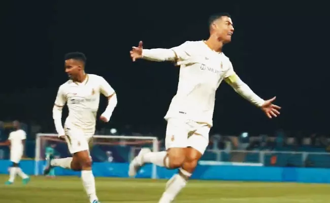 Saudi Pro League Cristiano Ronaldo Scores Hat Trick Video Viral - Sakshi