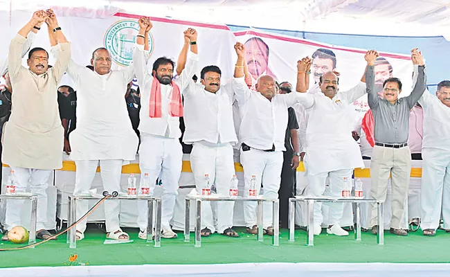 Telangana Ministers Lay Foundation Stones For Self Respect Buildings Of 13 BC Communities - Sakshi