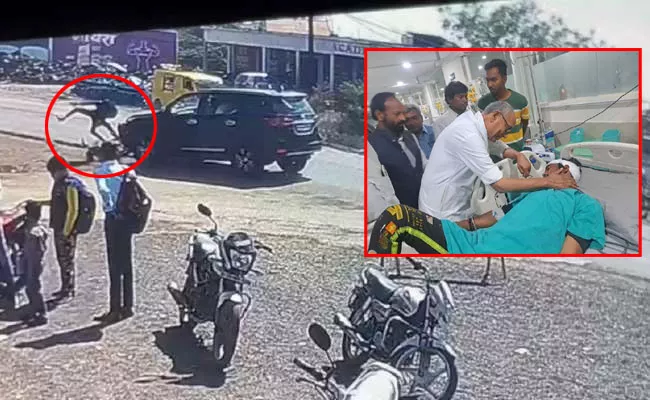 Congress leader Digvijaya Singh Car hits biker Case Filed - Sakshi