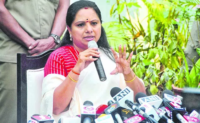 Kavitha spoke at a media conference organized in Delhi - Sakshi