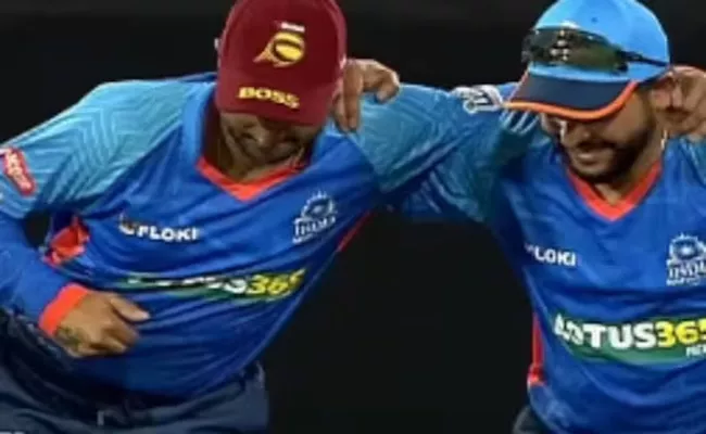 LLC 2023: Harbhajan Singh And Suresh Raina Recreate Naatu Naatu Hook Step - Sakshi