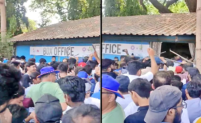 Fans Destroy Ticket-Counter-Azaad Maidan Ahead IND Vs AUS 1st ODI - Sakshi