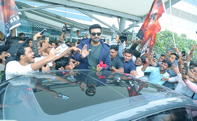 Ram Charan Lands In Delhi for India Today Conclave 2023 - Sakshi