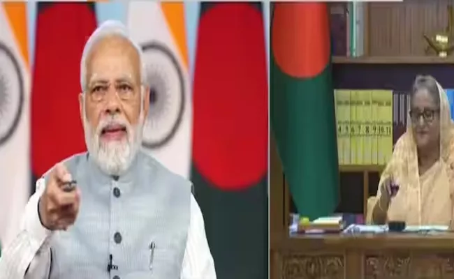 PM Narendra Modi, Sheikh Hasina inaugurate Rs 377-cr diesel pipeline to Bangladesh - Sakshi