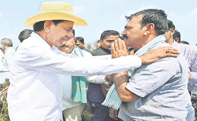 CM KCR Announced Ten thousand per acre to Farmers Crop Damage - Sakshi