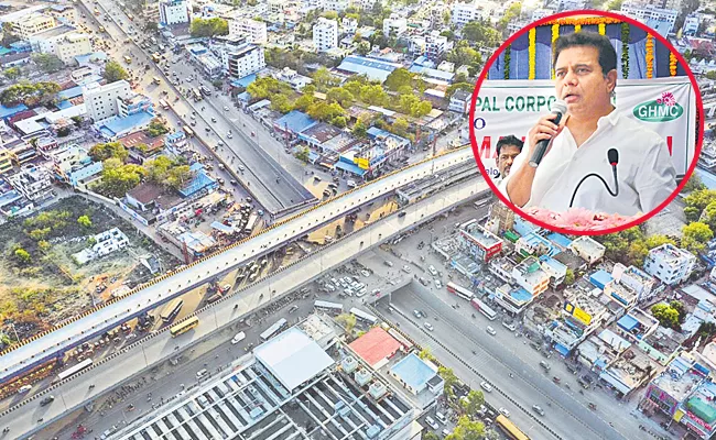 Minister KTR at the inauguration of LB Nagar flyover - Sakshi