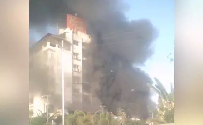 Massive Fire Broke Out At Indore Hotel Rescued Police Teams - Sakshi