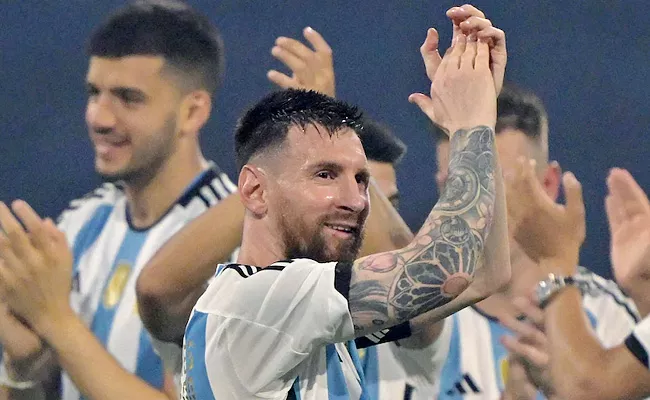 Messi-100th international Goal joined Elite Club 7th-Hat-trick Argentina - Sakshi