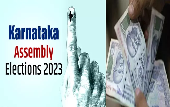 Money Sarees Distributes To Voters In Karnataka Ahead Of Assembly Elections - Sakshi