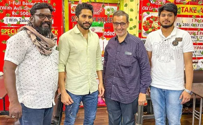 Naga Chaitanya Visits Cafe 555 Restaurant For Haleem in Hyderabad - Sakshi