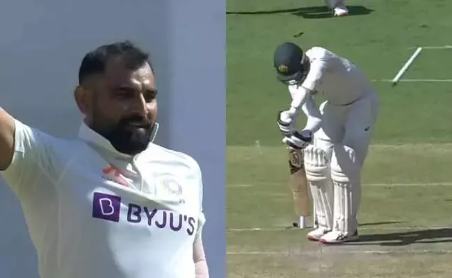 Mohammed Shami sends Peter Handscombs Stumps flying - Sakshi