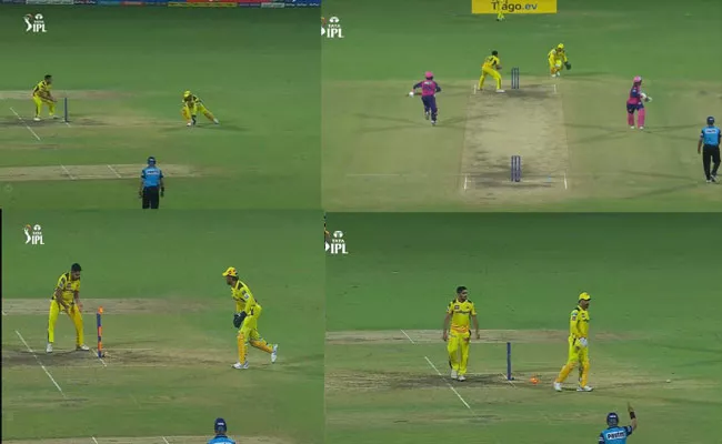 MS Dhoni Never Miss-Target Adam Zampa Run-Out CSK Vs RR Match - Sakshi