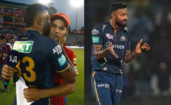 IPL 2023 Hardik Pandya Heart Warming Gesture Kiss-Dhawan During Toss - Sakshi