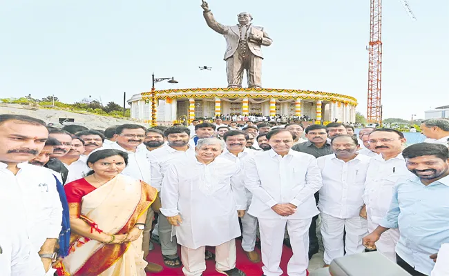 Telangana CM KCR Inaugurates 125 Feet Ambedkar Statue - Sakshi