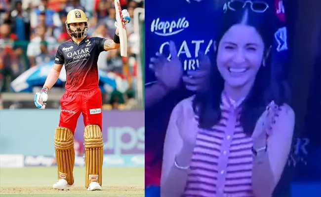 IPL 2023: Anushka Sharma Reaction-Viral Kohli Hits Fiery Fifty Vs DC - Sakshi