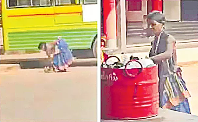 Karnataka Fruit Seller Picks Up Waste Left Behind By Her Customers At Ankola Bus Stop - Sakshi