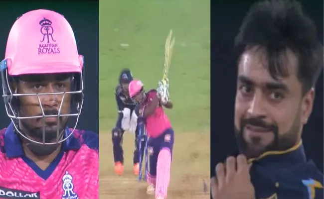 Sanju Samson Hits Hattrick Of Sixes Against Rashid Khan - Sakshi