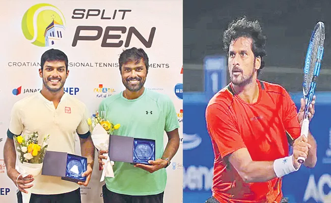 Split Open ATP Challenger 75 Anirudh Chandrasekar Pair Runner Up - Sakshi