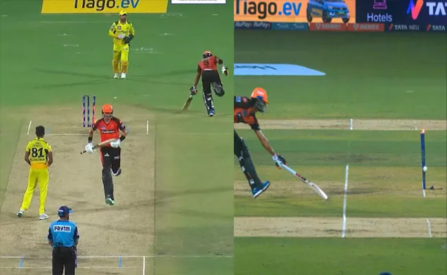 Dhoni Super Run-Out Washing Ton Sundar CSK Vs SRH Match Viral - Sakshi