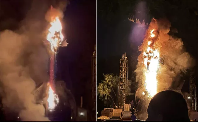 Flames During Night Show At Disneyland In California - Sakshi