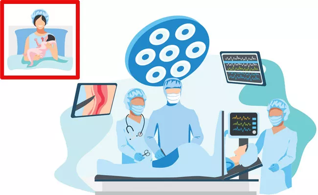 Caesarian deliveries revealed in the HMIS report under the Union Health Department - Sakshi