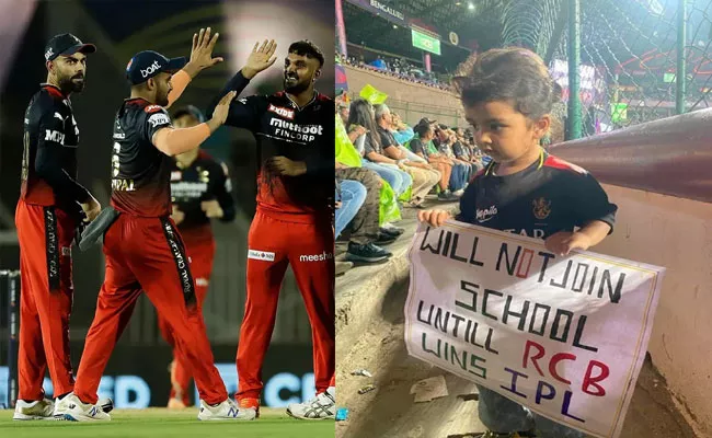 Little-Girl Holding Placard No School Until RCB Wins IPL Title - Sakshi