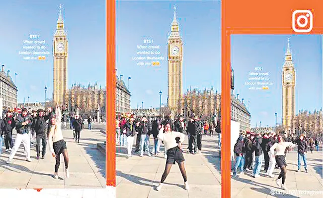 Woman Dances To London Thumakda Outside Big Ben - Sakshi