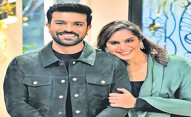 Ram Charan, Upasana Baby Shower Party at Dubai - Sakshi