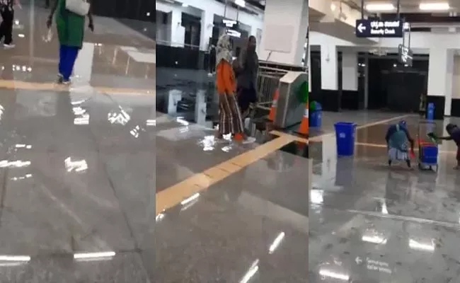 PM Narendra Modi Inaugaurated Bengaluru Metro Station, Flooded After Rain - Sakshi