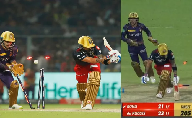 Sunil Narine cleans up Virat Kohli with a wonderful off-break delivery - Sakshi