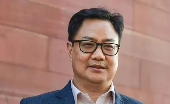 Union Law Minister Kiren Rijiju Car Hit By Truck In Jammu Kashmir - Sakshi